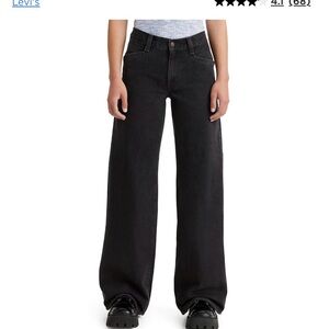 Levi's Black Flare Wide-Leg Jeans